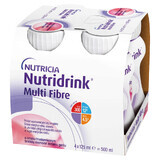 Nutridrink Multi Fibre, voedingssupplement, aardbeiensmaak, 4 x 125 ml