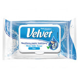 Fluweel puur, vochtig toiletpapier, met clip, 42 stuks