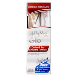 White Glo, tandpasta voor koffie- en theedrinkers, 100 ml + tandenborstel en tandenstokers cadeau