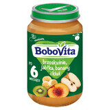 BoboVita Postre, melocotón, manzana, plátano, kiwi, después de 6 meses, 190 g