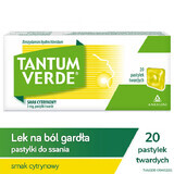 Tantum Verde 3 mg, citroensmaak, 20 harde zuigtabletten