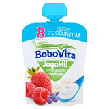 ¡BoboVita JogoMi! Fruta con yogur en tubo, fresas, frambuesas, 80 g