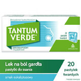 Tantum Verde 3 mg, eucalyptussmaak, 20 harde zuigtabletten