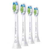 Philips, vervangende opzetborstels voor Sonicare W2 Optimal White sonische tandenborstel, HX6064/10, wit, 4 stuks