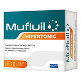 Mufluil Hipertonic, hypertone oplossing voor druppelen en vernevelen, 5 ml x 10 ampullen