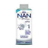 Nestle NAN Optipro Plus 1 HM-O, kant-en-klare zuigelingenmelk voor baby's vanaf de geboorte, 200 ml