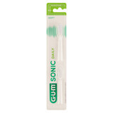 Sunstar Gum, Sonic Daily tandenborstel tips, wit, 2 stuks