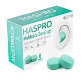 Haspro, gegoten oordopjes, mint, 12 stuks