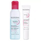 Pacchetto gel contorno occhi Sensibio, 15 ml + soluzione micellare Sensibio H2O, 250 ml, Bioderma