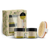 Silcare Naturro set, bodyscrub, 150 ml + body butter, 150 ml + massageborstel voor het lichaam