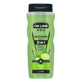 On Line Men, shower gel for men 3in1, Fresh Lime, 410 ml