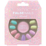 Set of 24 False Nails, Technic, False Nails, Squareletto, Pretty Pastels, Adhesive included