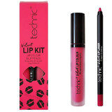 Set de lápiz y barra de labios, Technic, Velvet Lip Kit, Little Fuchsia