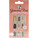 Set of 24 false nails, W7, Glamorous Nails, Jingle Jungle, Adhesive included