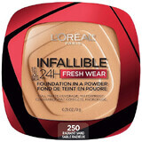 Gezichtspoeder, Loreal, Infallible 24H Fresh Wear, Foundation in een poeder, 250 Stralend zand, 9 g