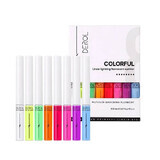 Kleurrijke fluorescerende eyeliner, Derol, Kleurrijke fluorescerende eyeliner, 8 eyelinerkwastjes