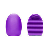 Brush Egg - Silicone accessory for cleaning makeup brushes, Color Purple