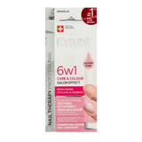 Eveline, 6w1 Care amp; Colour Shimmer Pink , Balsamo per unghie, 5 ml