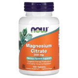 Citrate de magnésium, 200 mg, 100 comprimés, Now Foods