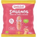 Smileat Bio Mais chips Smilitos met aardbei en banaan smaak 25 g