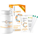 Lipo C Ascor Forte vitamine C met liposomale absorptie teststrips 4 stuks + 120 capsules