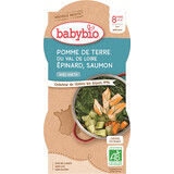 Menu Babybio pommes de terre et épinards au saumon et riz 2 x 200 g