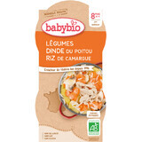 Babybio menu vegetale con tacchino e riso 2 x 200 g