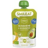 Smileat Biologische appel, banaan, avocado en bosbes zakje 6M+ 100 g