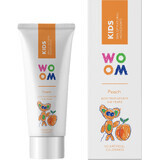 Woom Kids Pasta dentífrica de melocotón para niños de 3 a 8 años 50 ml