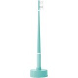 Brosse à dents en plumes avec échinacée + support, turquoise doux