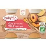 Babybio fruit snack pêche, pomme 2 x 130 g