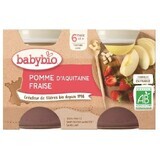 Babybio snack aux fruits avec pomme, fraises 2 x 130 g