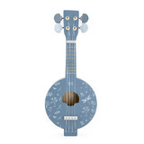 Houten speelgoed banjo, +3 jaar, Blauw, Label Label