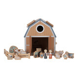 Draagbaar houten poppenhuis, 2 jaar+, Little Farm Barn, Little Dutch