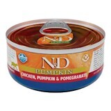 Natvoer met kip, pompoen en granaatappel voor katten N&D Pompoen, 70 g, Farmina