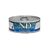 Natvoer met tonijn, garnalen en pompoen voor kittens en drachtige katten N&D Ocean Kitten, 70 g, Farmina