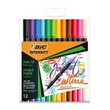 Pennarelli da colorare a doppia punta Intensity, 12 pezzi, BIC