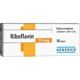 GENERICA Riboflavine 10 mg 1×30 tbl, voedingssupplement