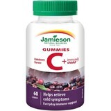 JAMIESON VITAMINE C + IMUNE SHIELD GUMMIES 1×60 pcs, pastilles aromatisées à la fleur de sureau