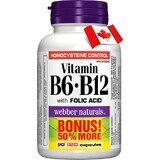 WEBBER NATURALS Vitamine B6+B12+F foliumzuur 1×120 cps, voedingssupplement