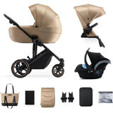 Combinatie kinderwagen KINDERKRAFT SELECT 3in1 Prime 2 Sandrose Beige, Premium 1×1 pc, kinderwagen