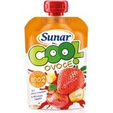 Sunar COOL Fruit Banaan, aardbeien, appels 1×120 g, Banaan, aardbeien, appels, 12m+