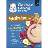 Papilla Gerber Natural Milk Trigo-Avena 1×220 g, frambuesa y plátano (a partir de 6 meses)