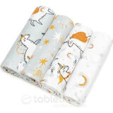 T-TOMI Unicorns scutece de pânză 1×4 buc, scutece de pânză