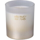 Emocio Flesje met tinnen dop Geurkaars White Musk & Warm Vanilla 1×1 st, 80 x 90 mm groot