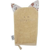 EKO Katoenen servet met oren Kat Beige 20x15 cm 1×1 stuk, babyservet