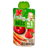 Kubuś Baby Mousse en tubo, manzana, fresa, zanahoria, después de 6 meses, 100 g