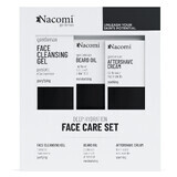 Nacomi Gentleman Deep Hydration set, face wash gel, 140ml + baardolie, 40ml + aftershave crème, 50ml