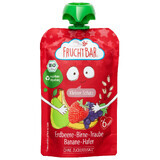 Fruchtbar Biologische bessenfruitmousse, aardbeien, peren, druiven, bananen, haver, na 6 maanden, 100 g