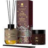 HiSkin Geurende Kerst Set, Soya Kaars, Kerstmis Verwarmend, 100 ml + diffuser stick, Appel Kaneel Taart, 80 ml